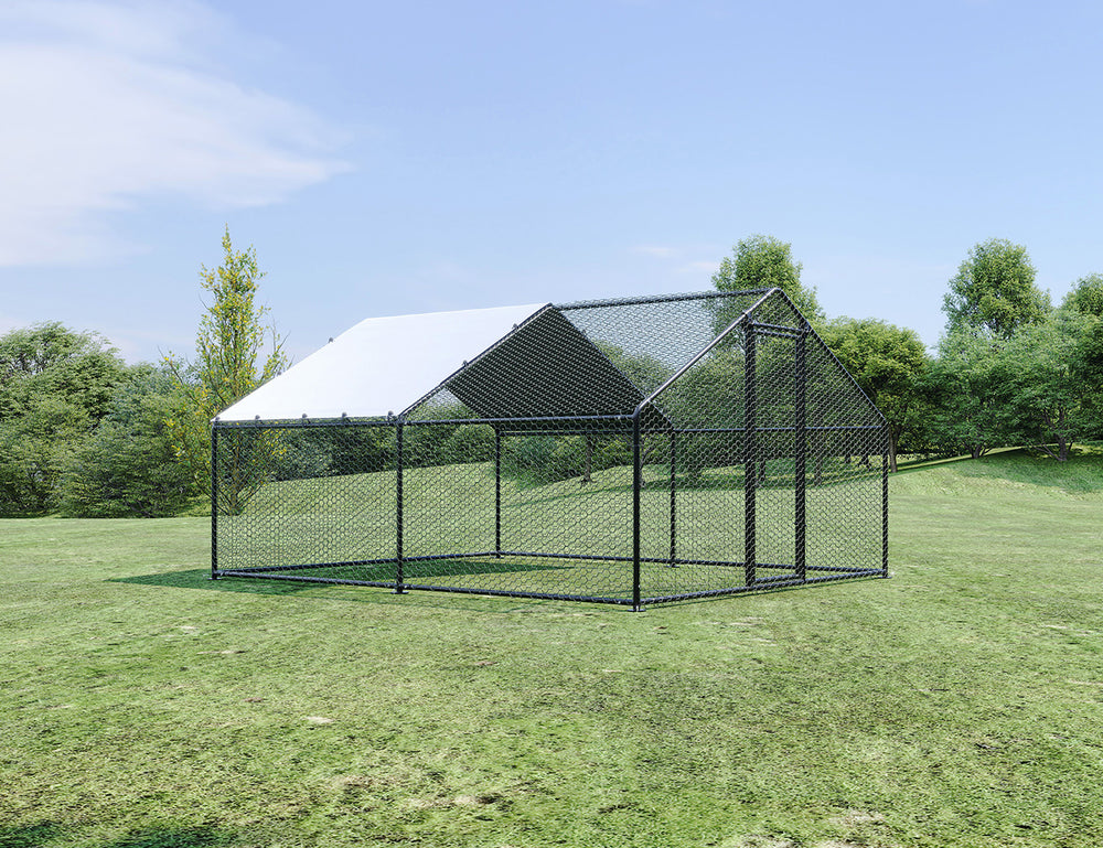 Outdoor Chicken Run With One Cover - 300x400x200cm, Upgraded Frame for Extended Durability, ,