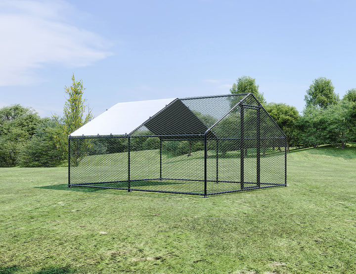 Outdoor Chicken Run With One Cover - 300x400x200cm, Upgraded Frame for Extended Durability, ,