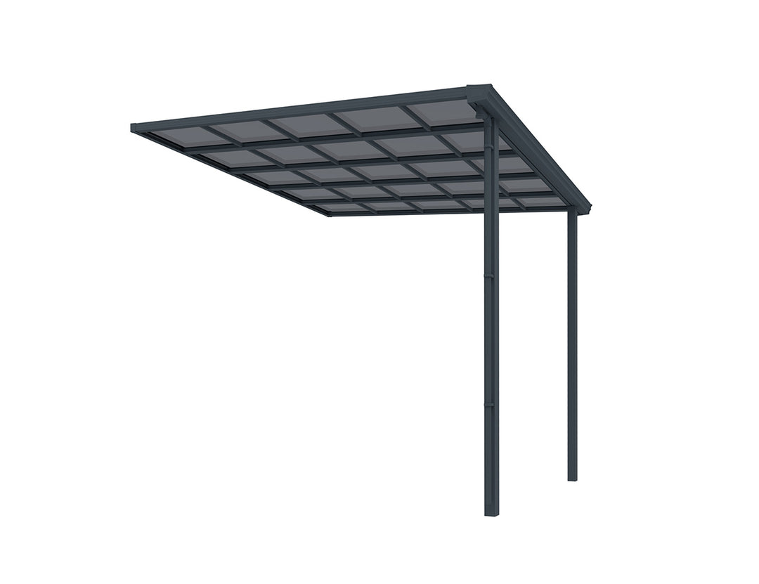 Urban Wall Mounted Patio Cover Collection, Size: 3 x 3m, Colour: White / Light Grey