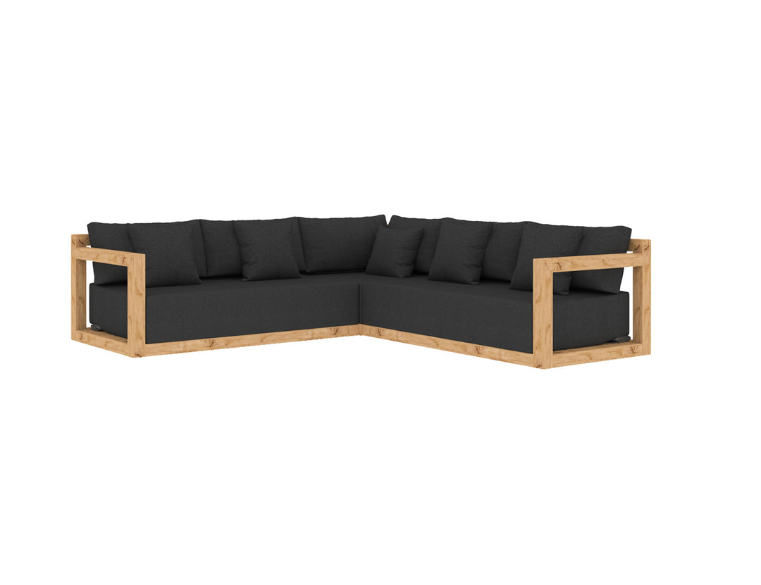 Ibis Outdoor Teak Corner Sofa Set - 5 Seat