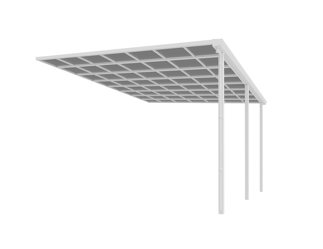 Urban Wall Mounted Patio Cover Collection, Size: 5 x 3m, Colour: White / Light Grey