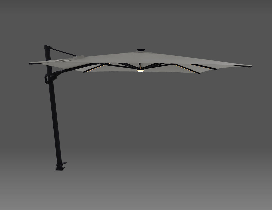Agave 3m Square Cantilever Umbrella, Colour: Black,