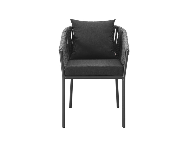 Kereru Aluminium and Rope Outdoor Dining Chair, Colour: Grey,