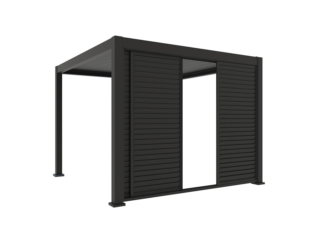 Tasman Freestanding Pergola Shutter Sliding Door, Size: 2.255m, Colour: Charcoal