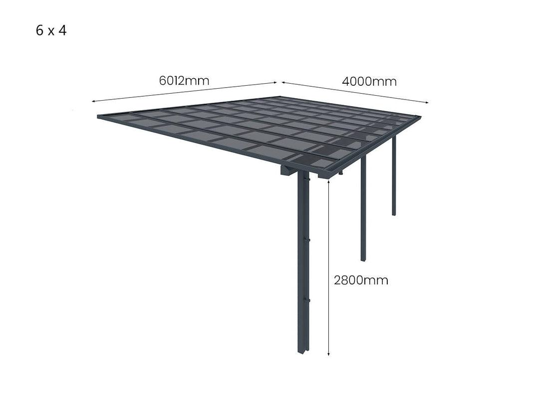 Urban Premier Patio Cover, Size: 4 x 4m, Colour: Grey / Light Grey