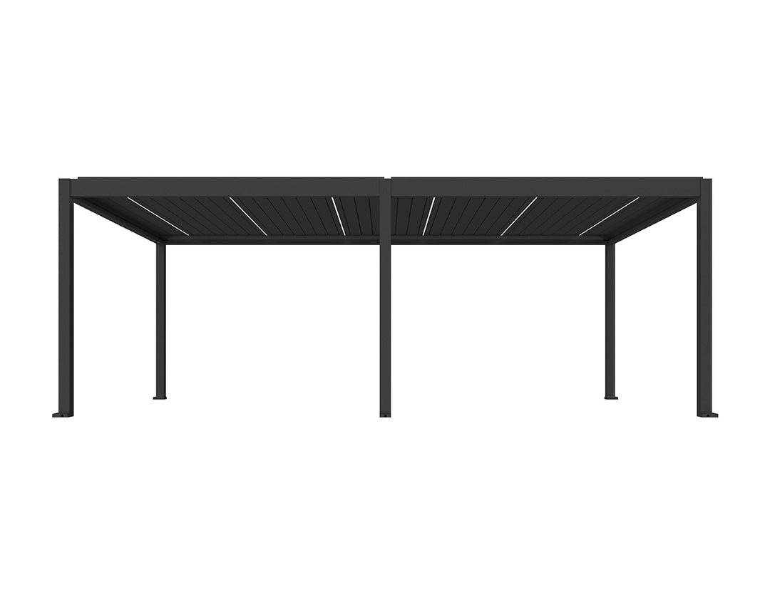 Caribbean Motorised Freestanding Louvre Roof Aluminium Pergola, Size: 5.9 x 4m, Colour: Black