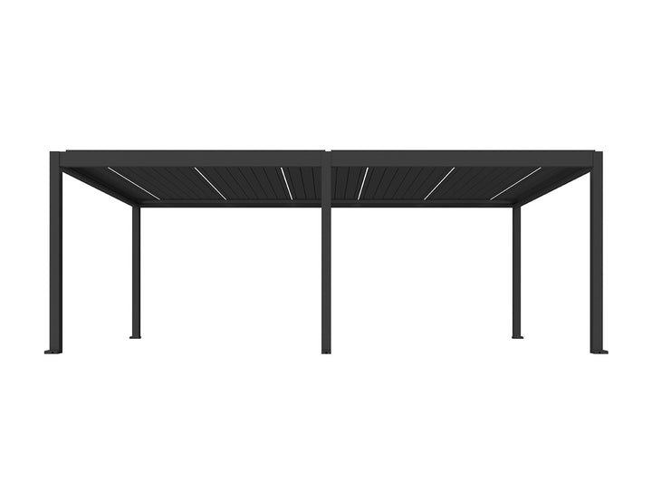 Caribbean Motorised Freestanding Louvre Roof Aluminium Pergola, Size: 5.9 x 4m, Colour: Black
