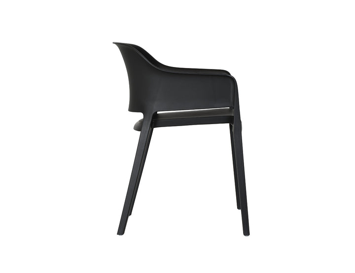 Anna Outdoor Patio Dining Armchair, Colour: Black,