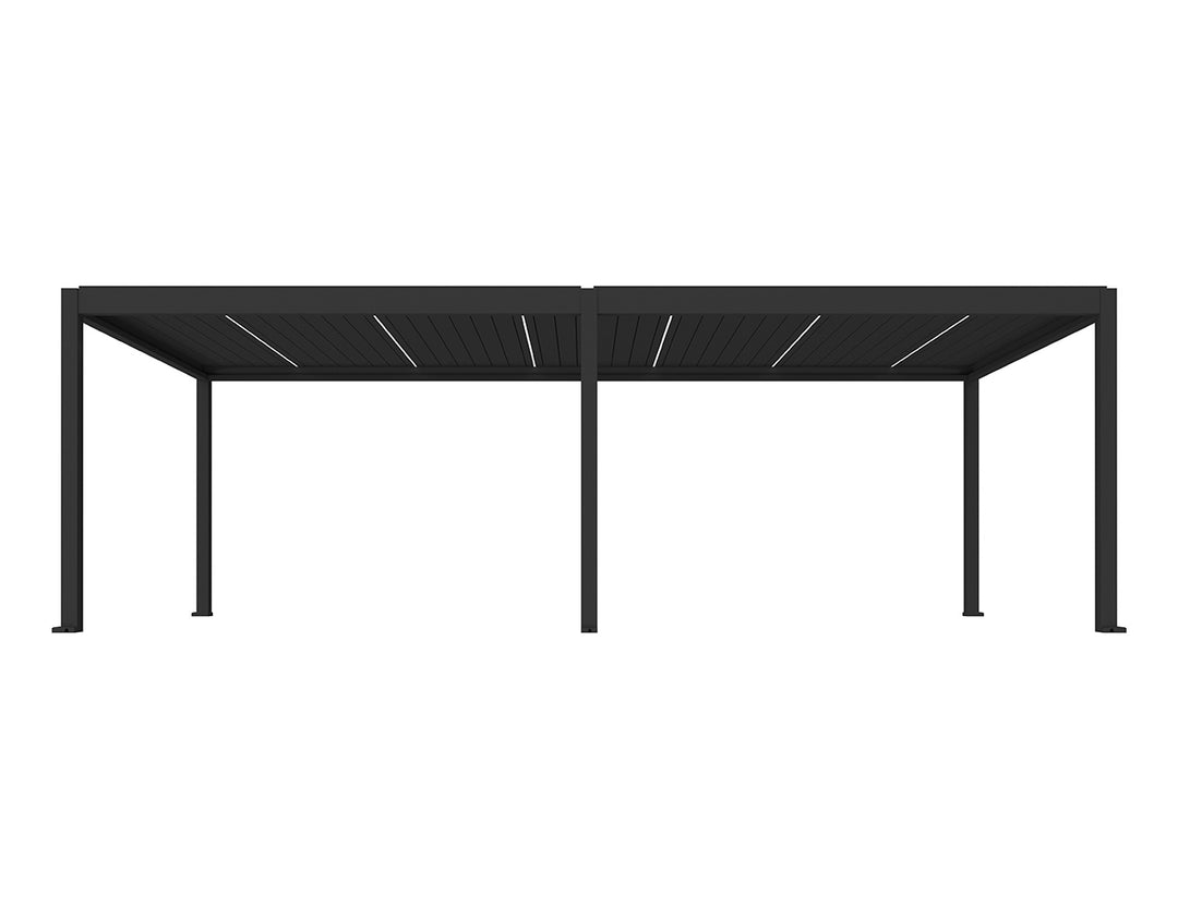 Caribbean Motorised Freestanding Louvre Roof Aluminium Pergola, Size: 4 x 4m, Colour: Black