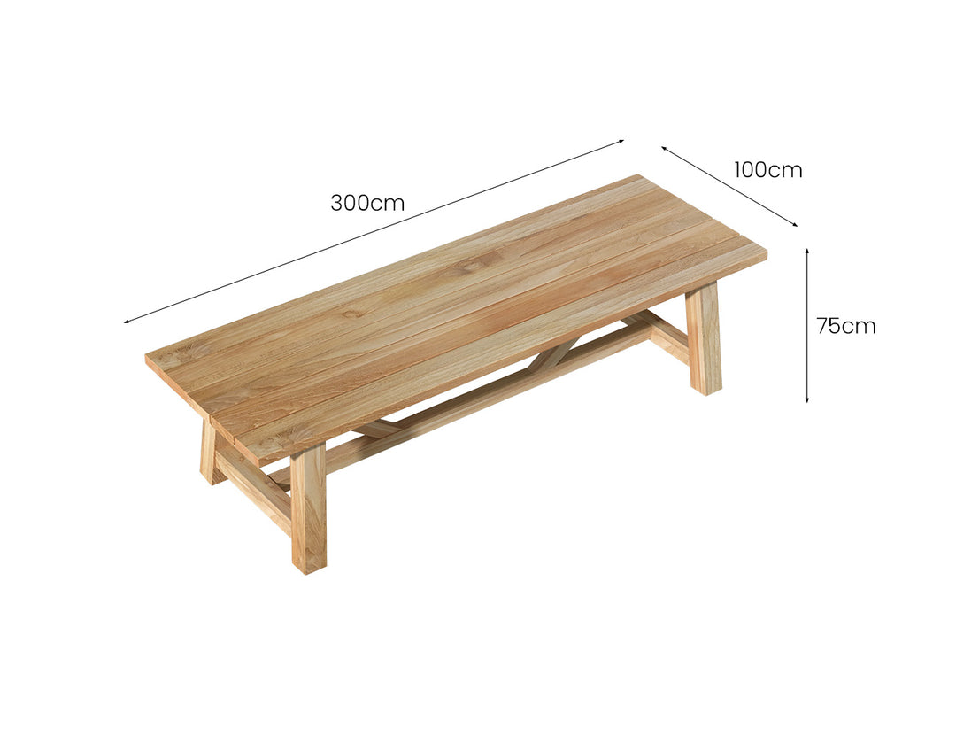 Titan Outdoor Teak Dining Table 300cm, ,