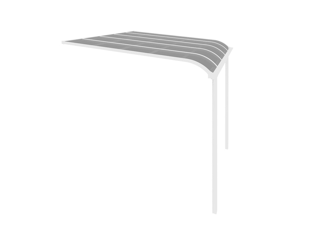 Country Wall Mounted Patio Cover Collection, Size: 3 x 3m, Colour: White - Light Grey