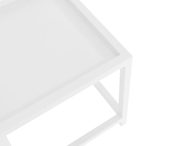 Florican Aluminium Outdoor Side Table, Colour: White,