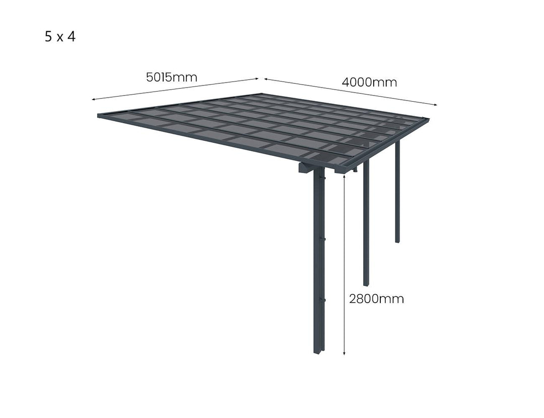 Urban Premier Patio Cover, Size: 4 x 4m, Colour: Grey / Light Grey
