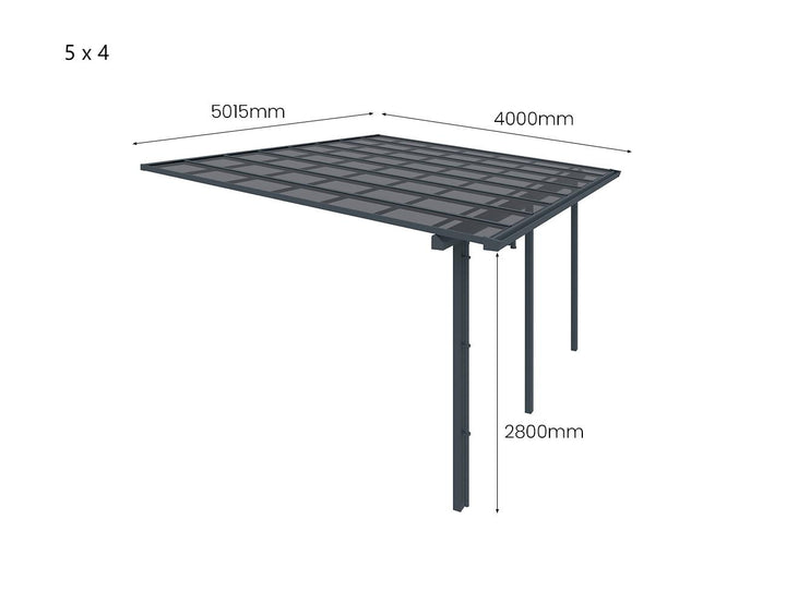 Urban Premier Patio Cover, Size: 4 x 4m, Colour: Grey / Light Grey
