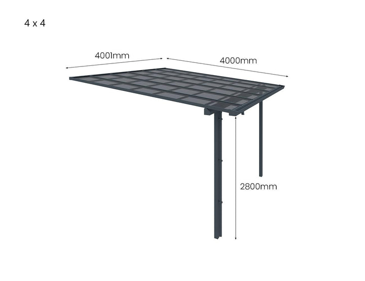 Urban Premier Patio Cover, Size: 4 x 4m, Colour: Grey / Light Grey