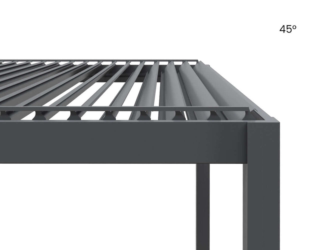 Caribbean Motorised Freestanding Louvre Roof Aluminium Pergola, Size: 4 x 4m, Colour: Black