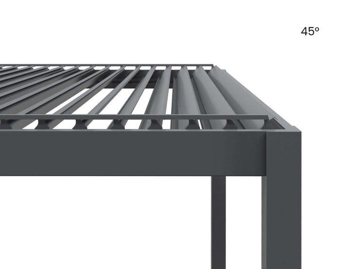 Caribbean Motorised Freestanding Louvre Roof Aluminium Pergola, Size: 4 x 4m, Colour: Black