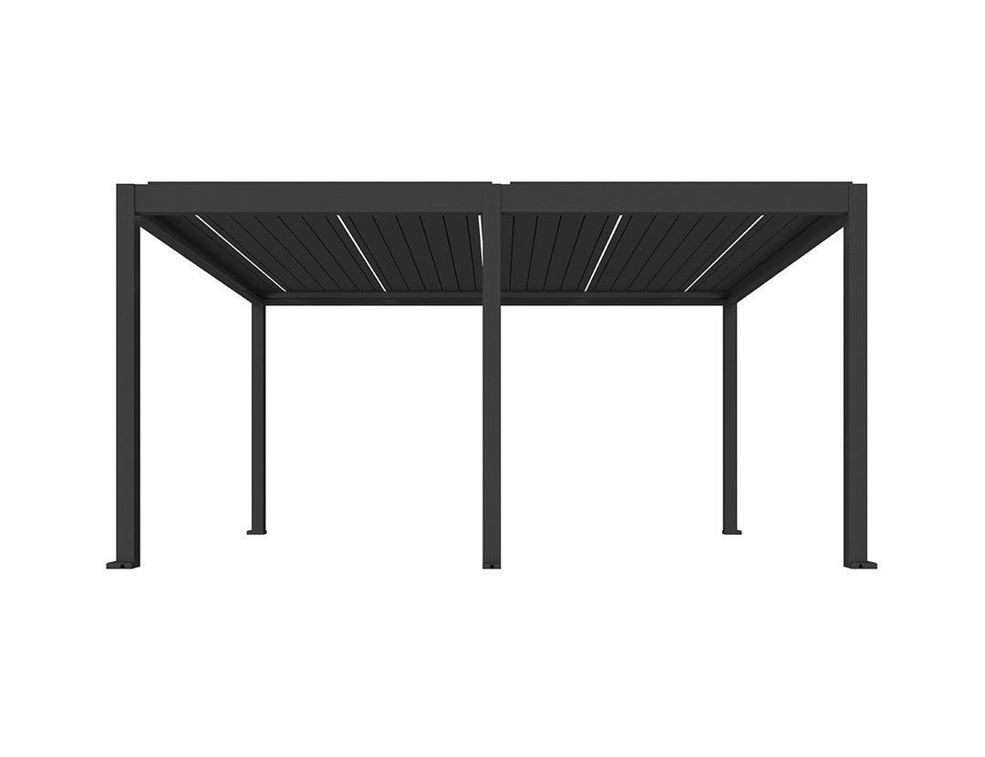 Caribbean Motorised Freestanding Louvre Roof Aluminium Pergola, Size: 7 x 4m, Colour: Black