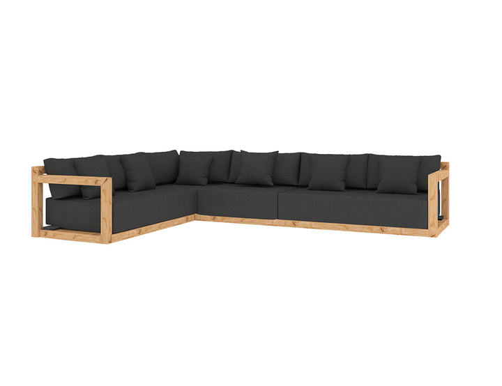 Ibis Outdoor Teak Corner Sofa Set - 6 Seat