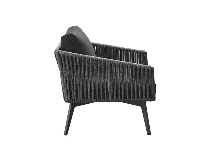 Kereru Aluminium and Rope Outdoor Armchair, Colour: Grey,