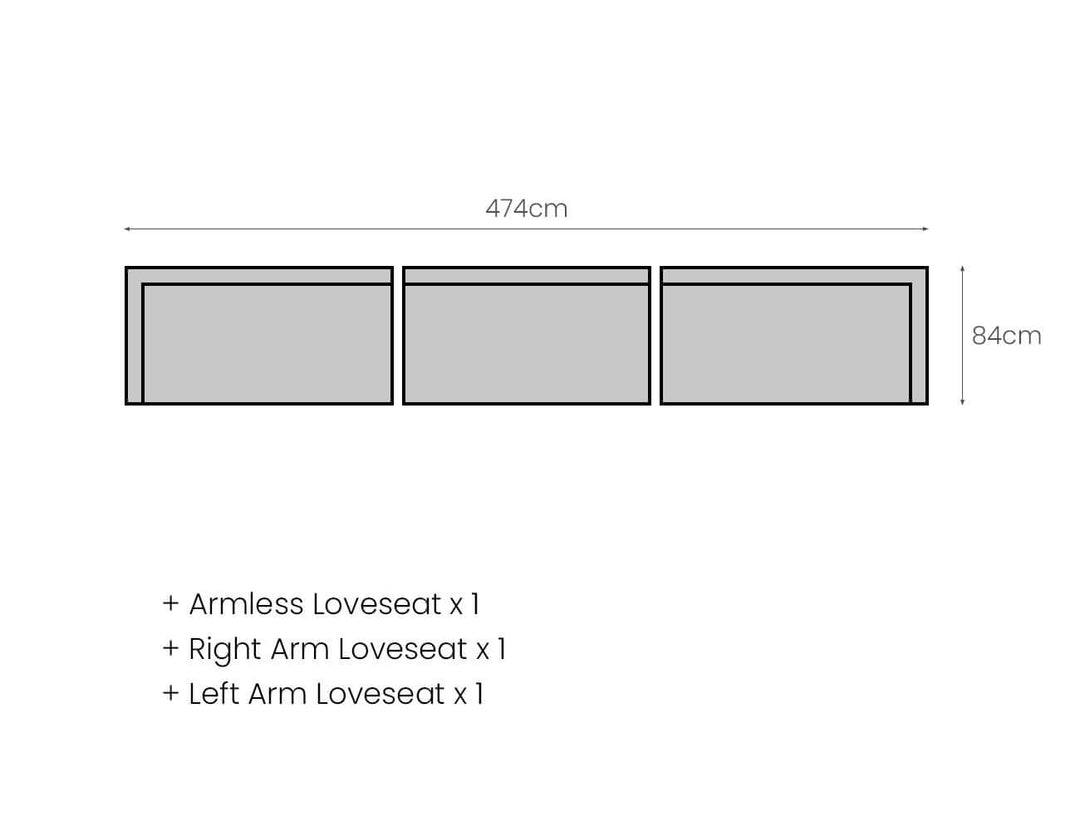 Sandpiper 2.0 Outdoor Armless Loveseat, Colour: Grey,