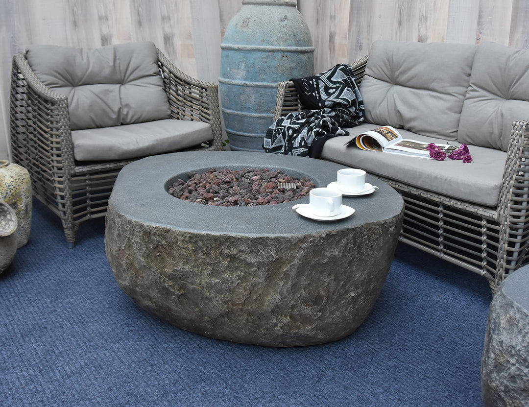 Boulder Outdoor Lpg Gas Fire Pit Table, ,
