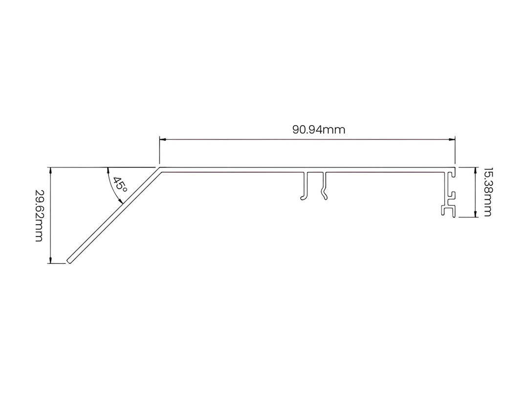 6m Tasman Custom Integrated Beam to gutter flashing, Colour: Black,