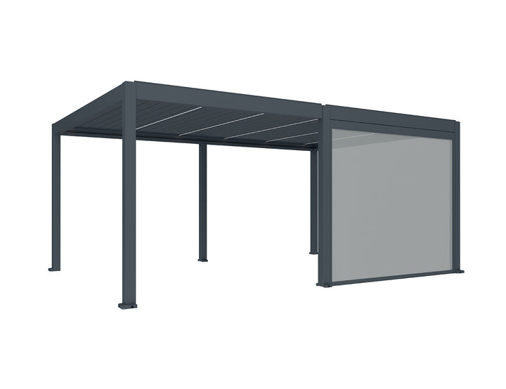 Caribbean & Atlantic Freestanding & Caspian Series Pergola Retractable Shade Blind 2.0, Size: 2.5m, Colour: Black