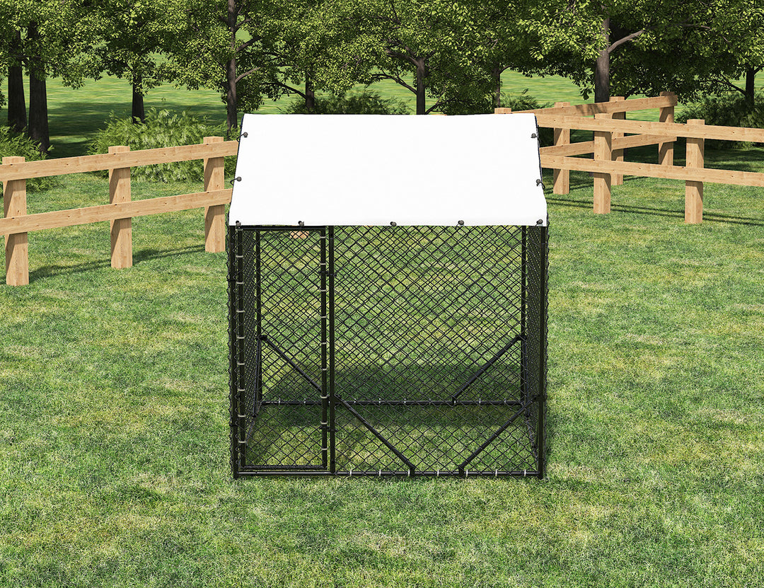Outdoor Dog Run With One Cover - 196x196x230cm, Upgraded Mesh and Frame for Extended Durability, ,