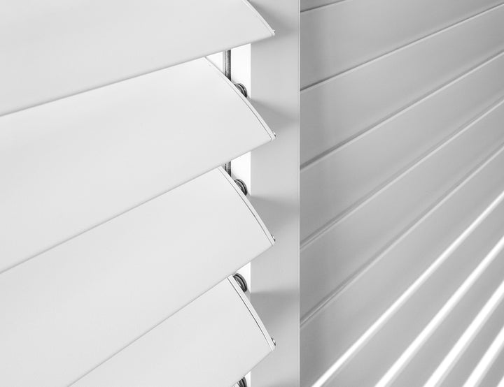 Baltic Freestanding Pergola Shutter Sliding Door, Size: 1.756m, Colour: White