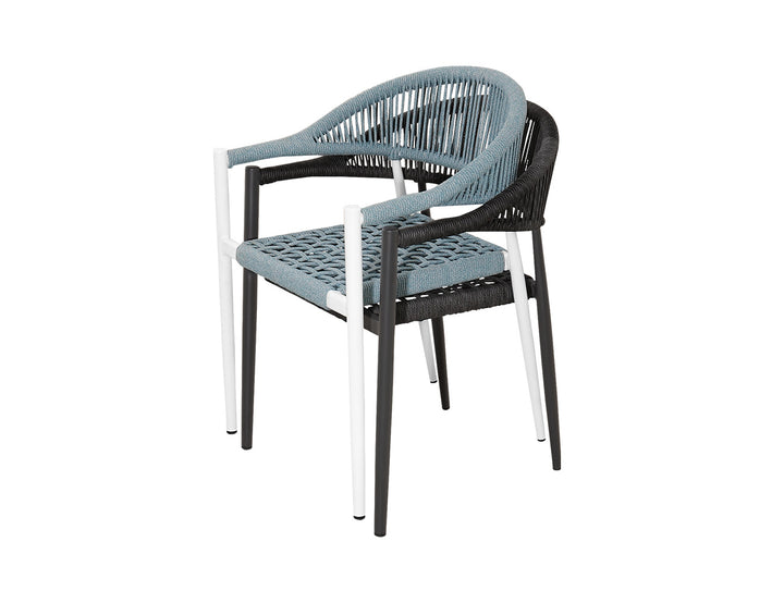 Magpie Aluminium And Rattan Dining Chair, Colour: White,