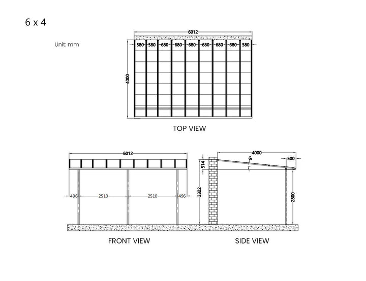 Urban Premier Patio Cover, Size: 4 x 4m, Colour: Grey / Light Grey
