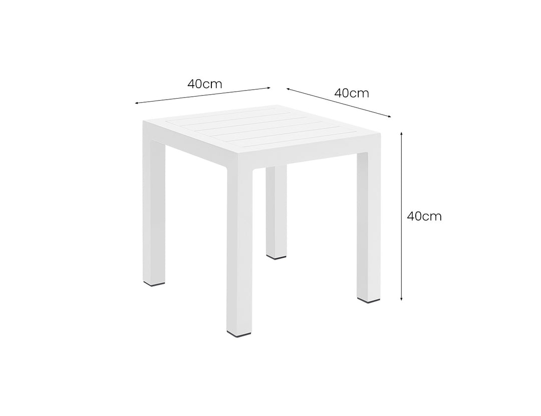 Heron Aluminium Outdoor Side Table, Colour: White,