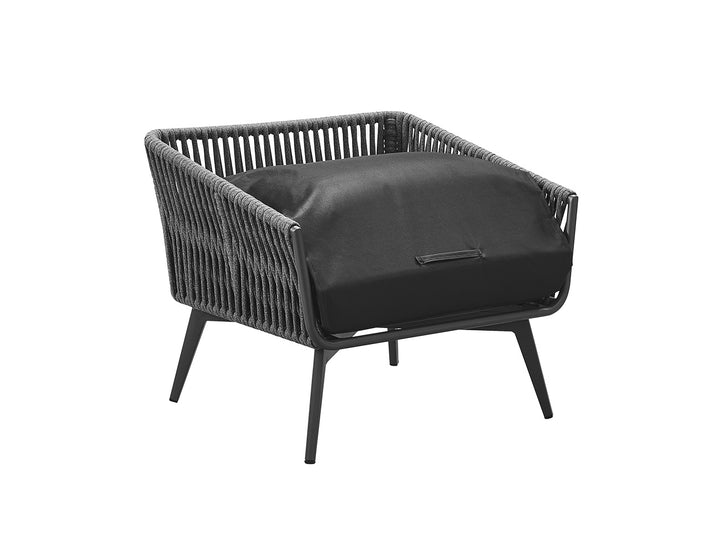 Kereru Aluminium and Rope Outdoor Armchair, Colour: Grey,