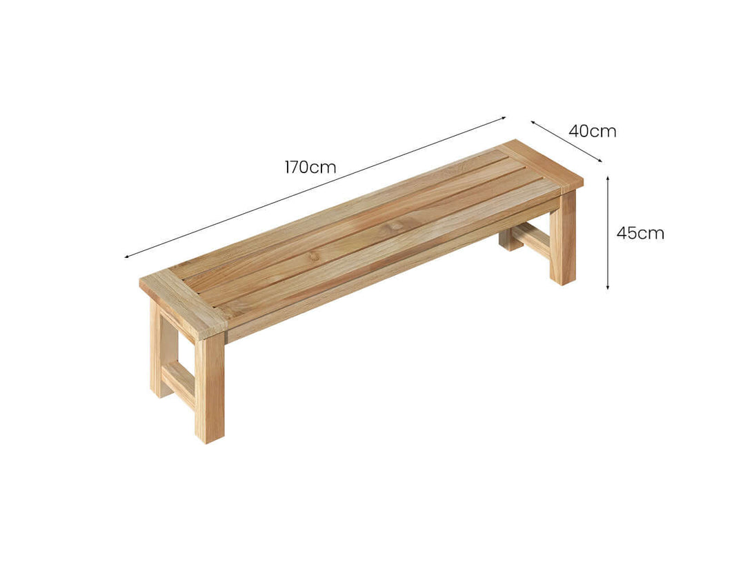 Harmony Outdoor Teak Bench 170x 40x 45cm, ,