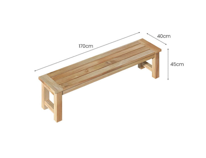 Harmony Outdoor Teak Bench 170x 40x 45cm, ,