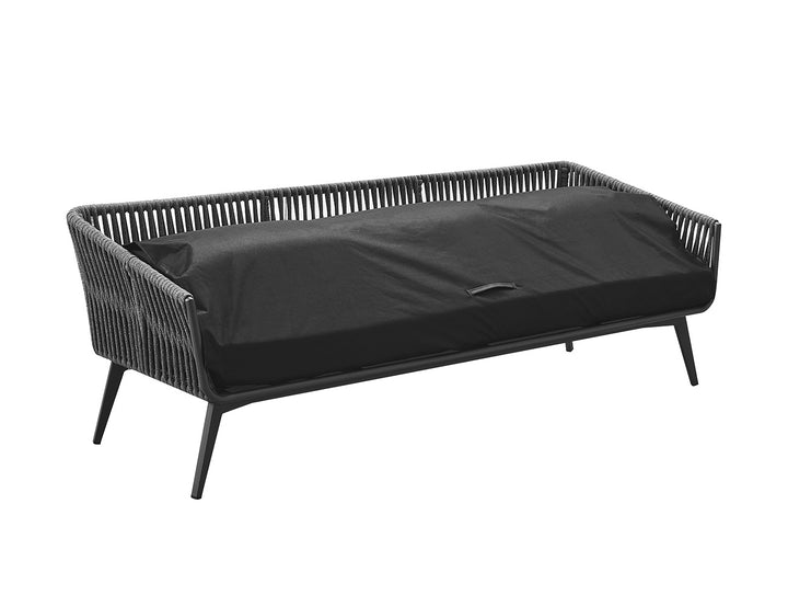 Kereru Aluminium and Rope Outdoor 3 Seater Sofa, Colour: Grey,