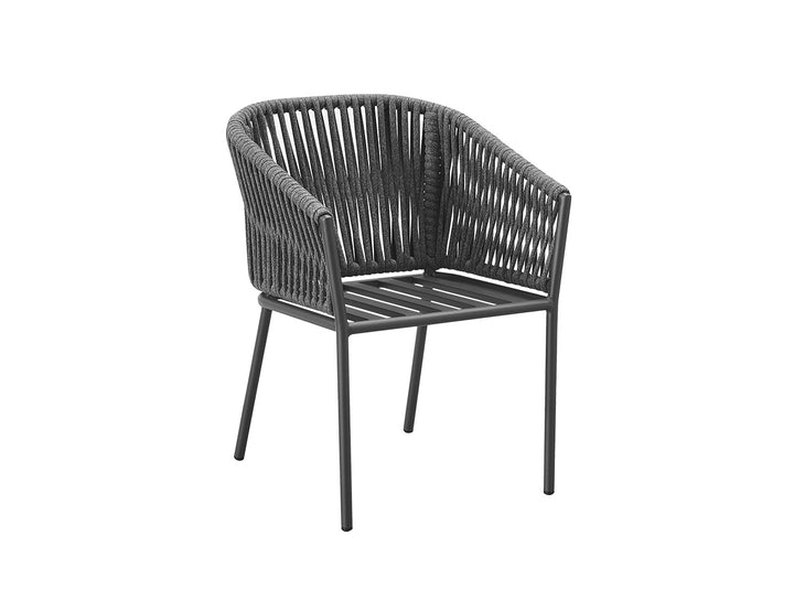 Kereru Aluminium and Rope Outdoor Dining Chair, Colour: Grey,