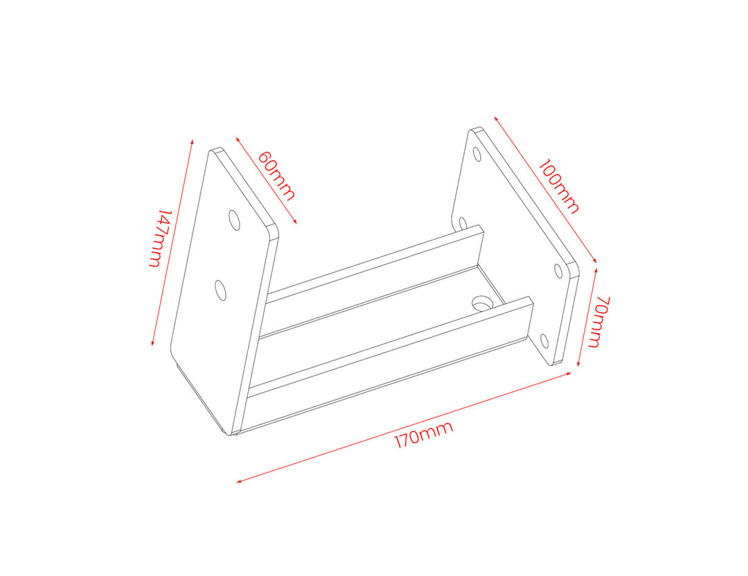 Fascia Wall Mounted Pergola Bracket, Colour: Black,
