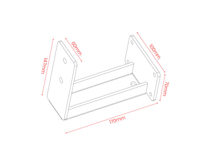 Fascia Wall Mounted Pergola Bracket, Colour: Black,