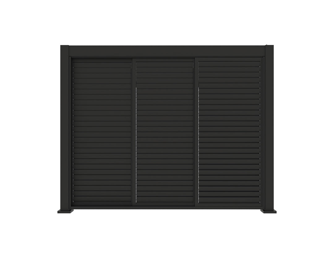 Tasman Wall Mounted Pergola Shutter Sliding Door, Size: 2.255m, Colour: Charcoal