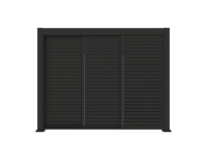 Tasman Wall Mounted Pergola Shutter Sliding Door, Size: 2.255m, Colour: Charcoal