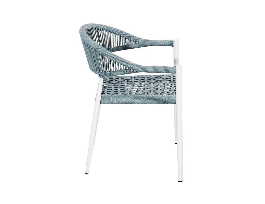 Magpie Aluminium And Rattan Dining Chair, Colour: White,