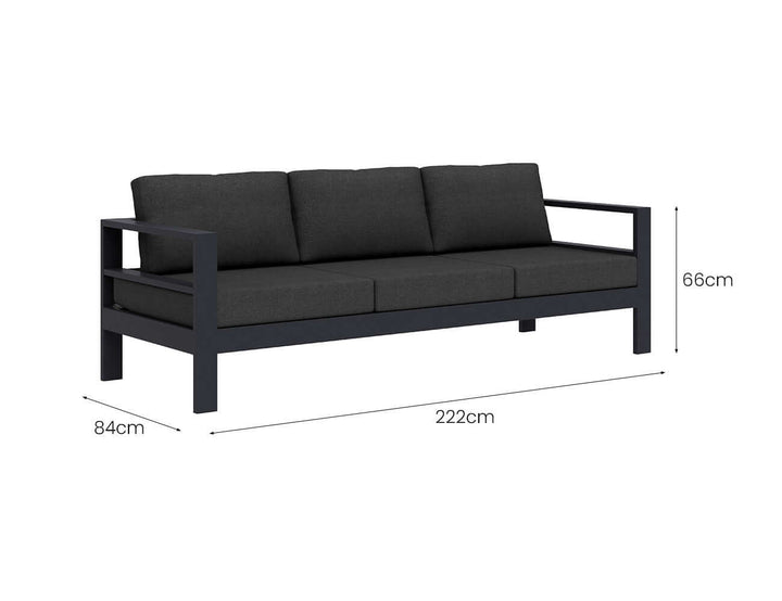 Sandpiper 2.0 Outdoor Three Seater, Colour: Charcoal Grey,