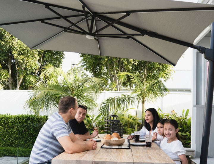 Alabaster 3m Square Cantilever Umbrella, Colour: Dark Grey,