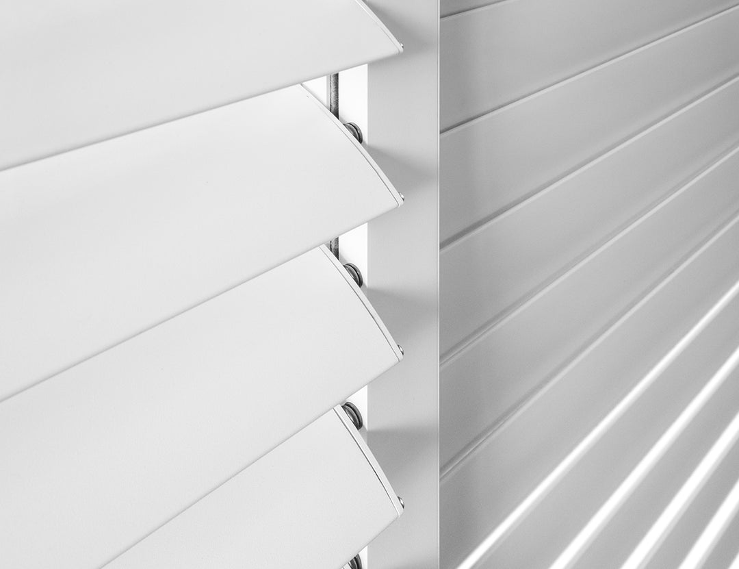 Tasman Freestanding Pergola Shutter Sliding Door, Size: 2.255m, Colour: White