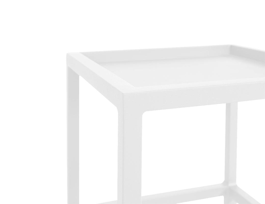 Florican Aluminium Outdoor Side Table, Colour: White,