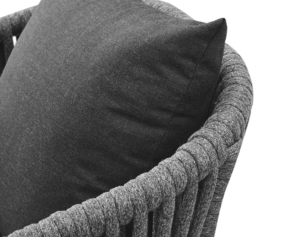 Kereru Aluminium and Rope Outdoor Dining Chair, Colour: Grey,