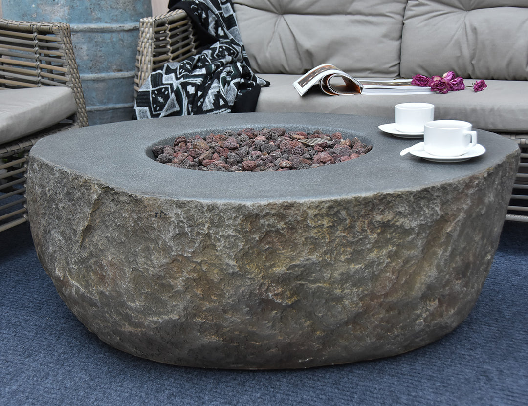 Boulder Outdoor Lpg Gas Fire Pit Table, ,