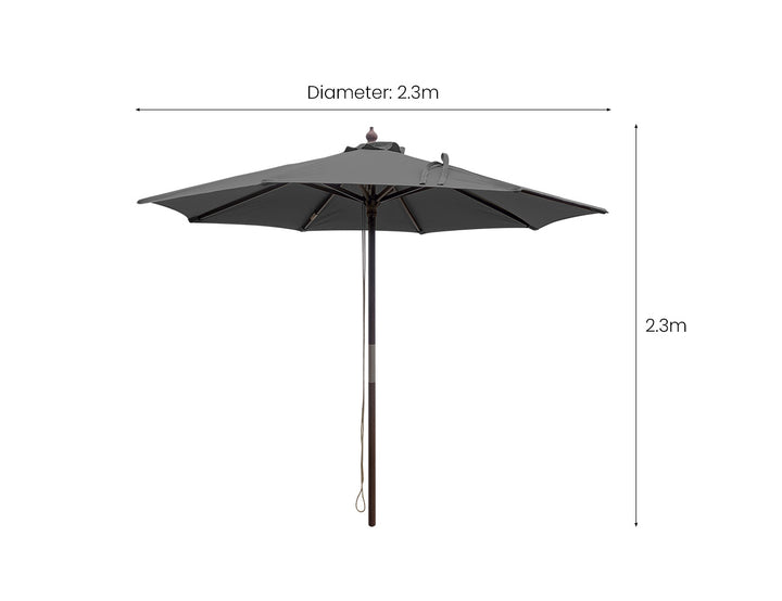 Amazon 2.3m Round Market Umbrella, Colour: Dark Grey,